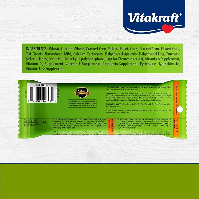 Vitakraft Crunch Sticks Rabbit Treat - Triple-Baked Rabbit Chews with Natural Wood Center - Crunchy & Nutritious Treats for Small Animals (Carrot and Honey, Pack of 6) miniatura 7