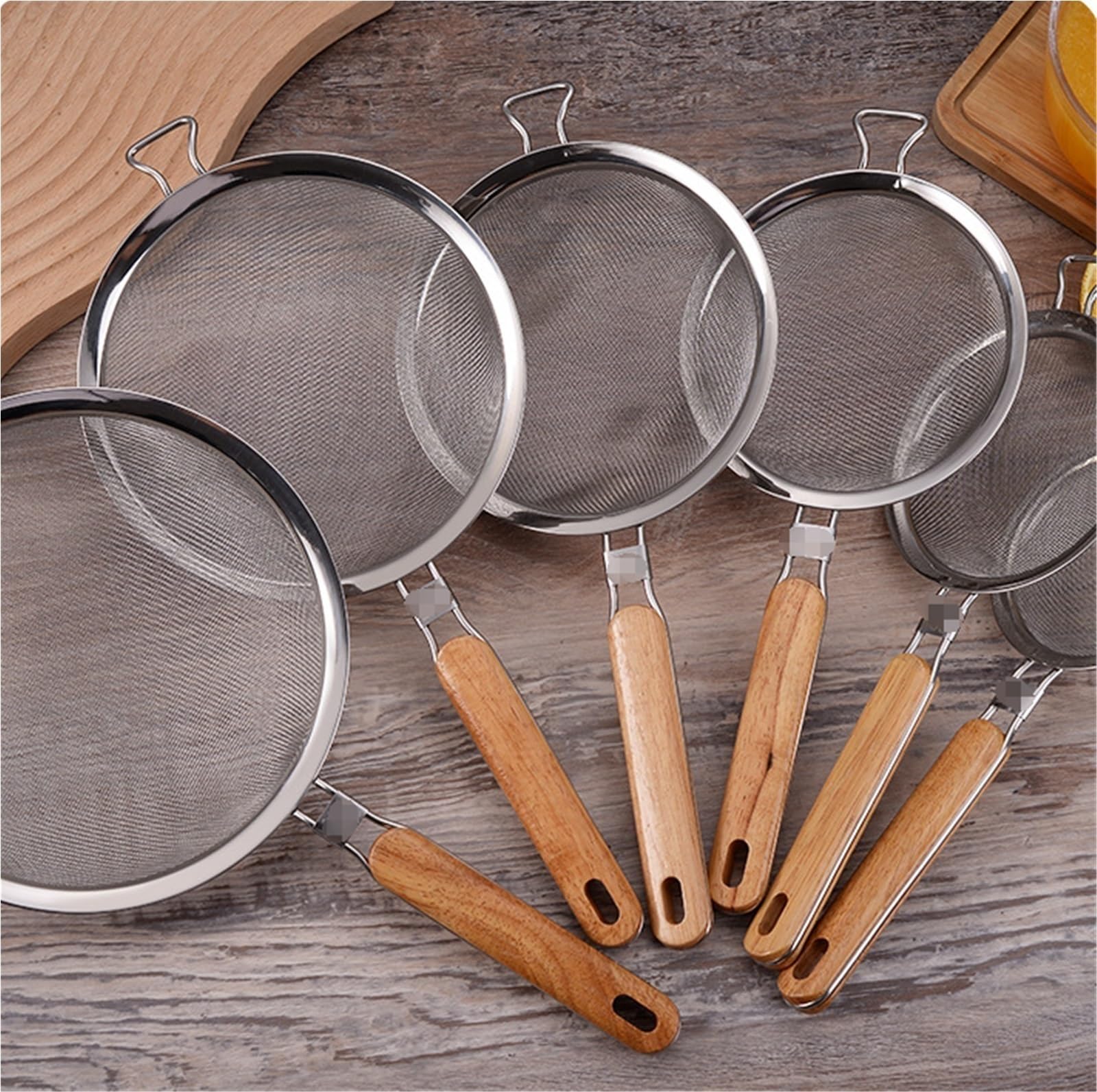 Espumadera, Cuchara Ranurada Colador De Pasta Cesta De Cocina Herramientas De Cocina Mango De Madera Antiescaldado Cuchara Coladora(42cm)