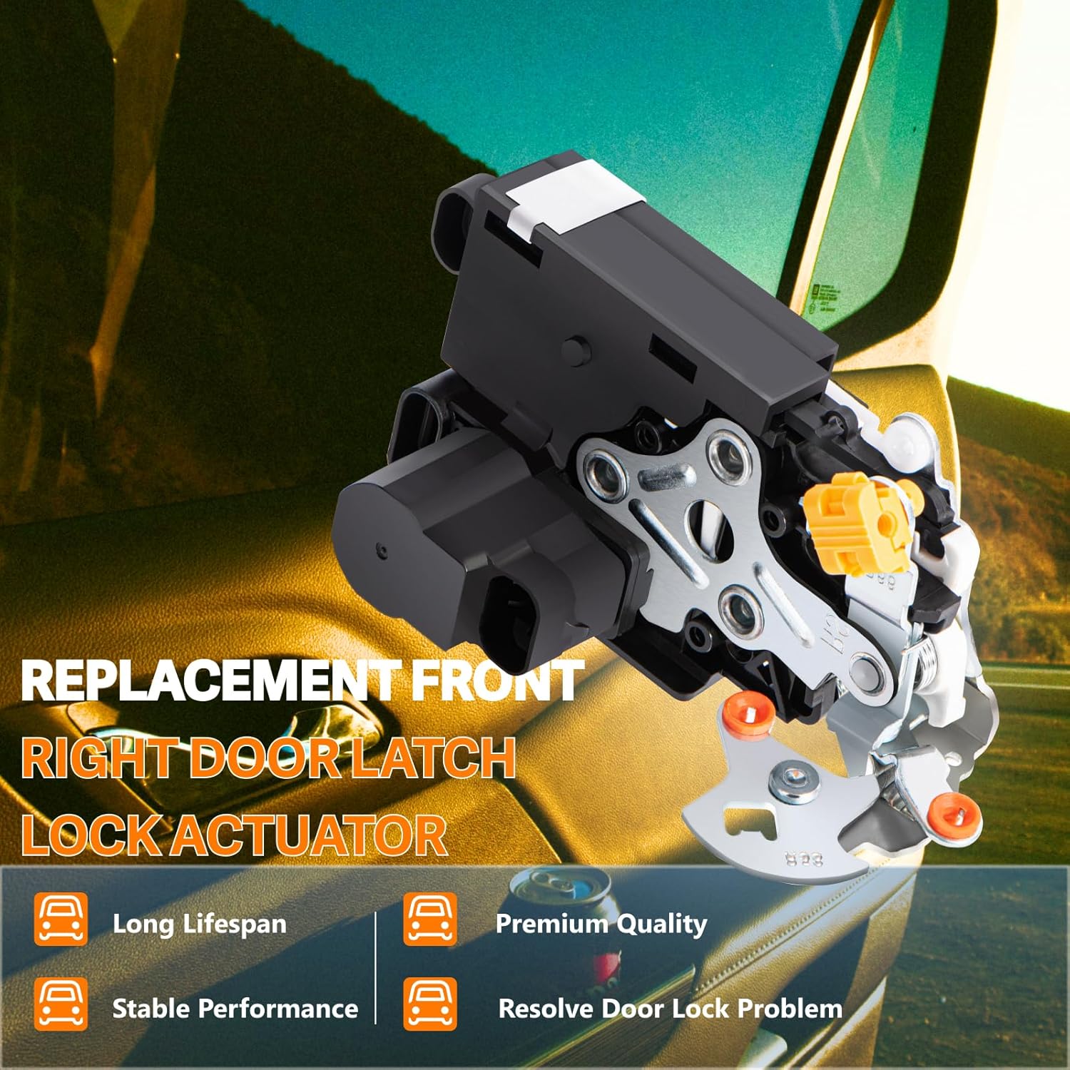 Front Passenger Side Door Lock Latch Actuator - Compatible with Chevy Silverado,Suburban,Tahoe,Fit for GMC Sierra Yukon Cadillac Replace#15053682, 15068500, 15110644