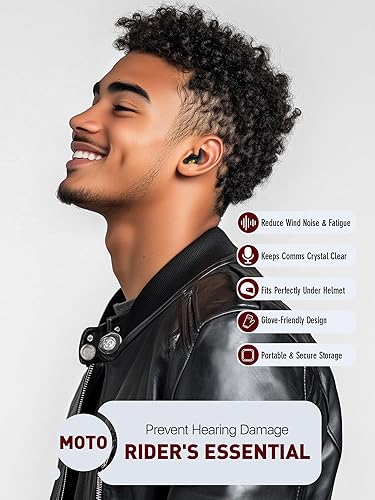 Miniatura 2 de Tapones para los oídos de motocicleta, reducción de ruido del viento que mantiene las comunicaciones claras, tapones para los oídos reutilizables