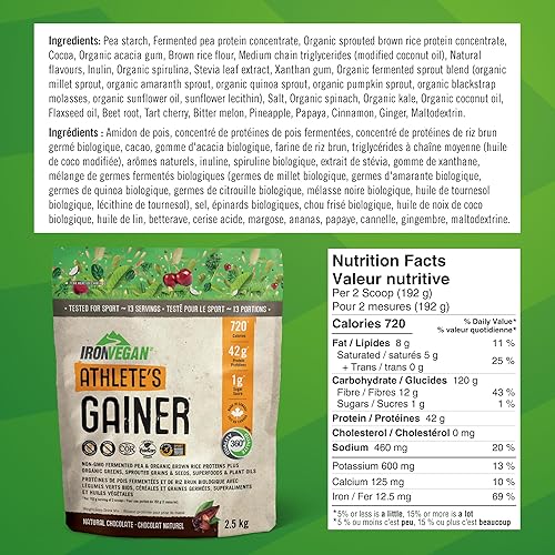 Vista 4 de Gainer Polvo de proteína de chocolate, 2500 GR