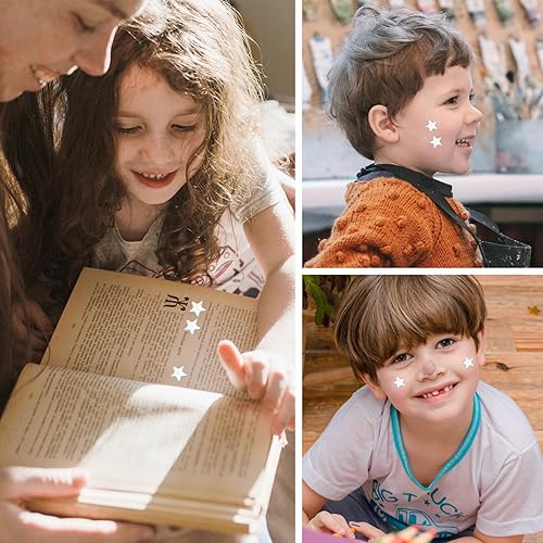 Miniatura 5 de Paquete de 2160 calcomanías pequeñas de estrella plateada, calcomanías de recompensa de 0.3 pulgadas de diámetro para niños, cara, calcomanías