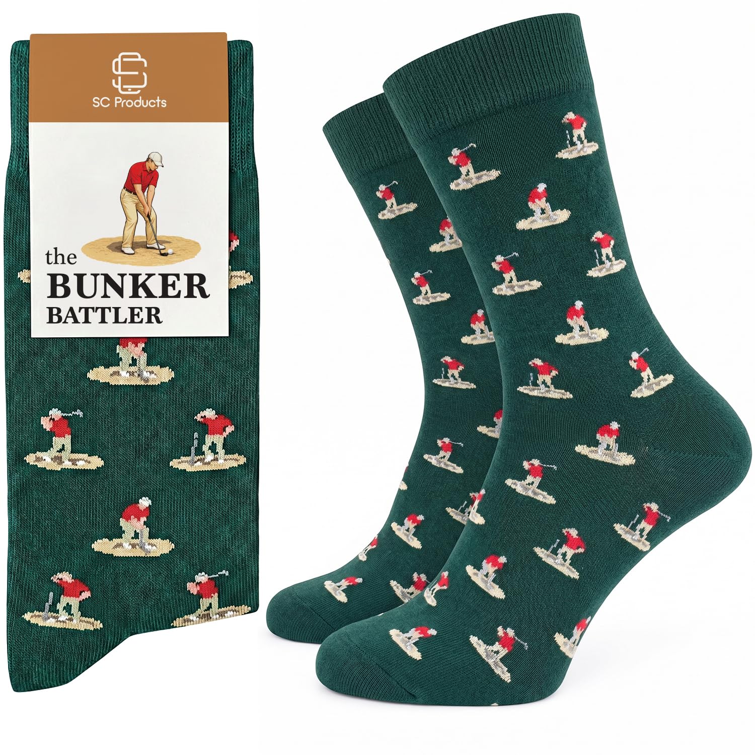 SC Products Mens Golf Socks Fathers Day Golf Gifts | Size 6-12 Cotton Frustrated Golfer Fathers Day Socks Funny Golf Gifts for Men UK | Grandad Presents Father's Day Golfing Dad Gift for Golfers