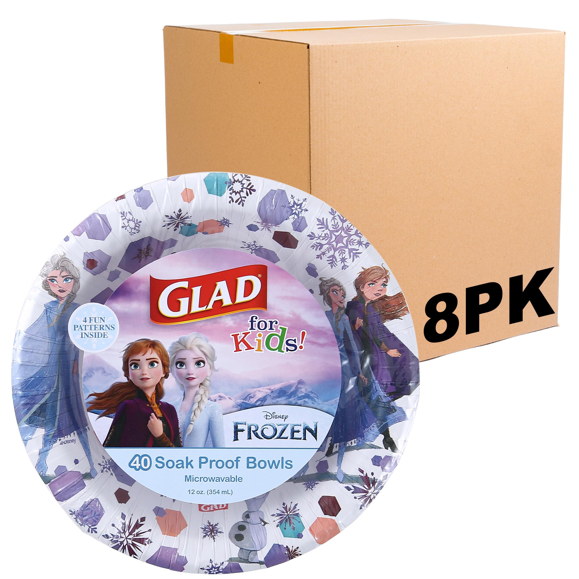 Bols en papier enfant Disney Reine des Neiges Glad 355ml vaisselle jetable