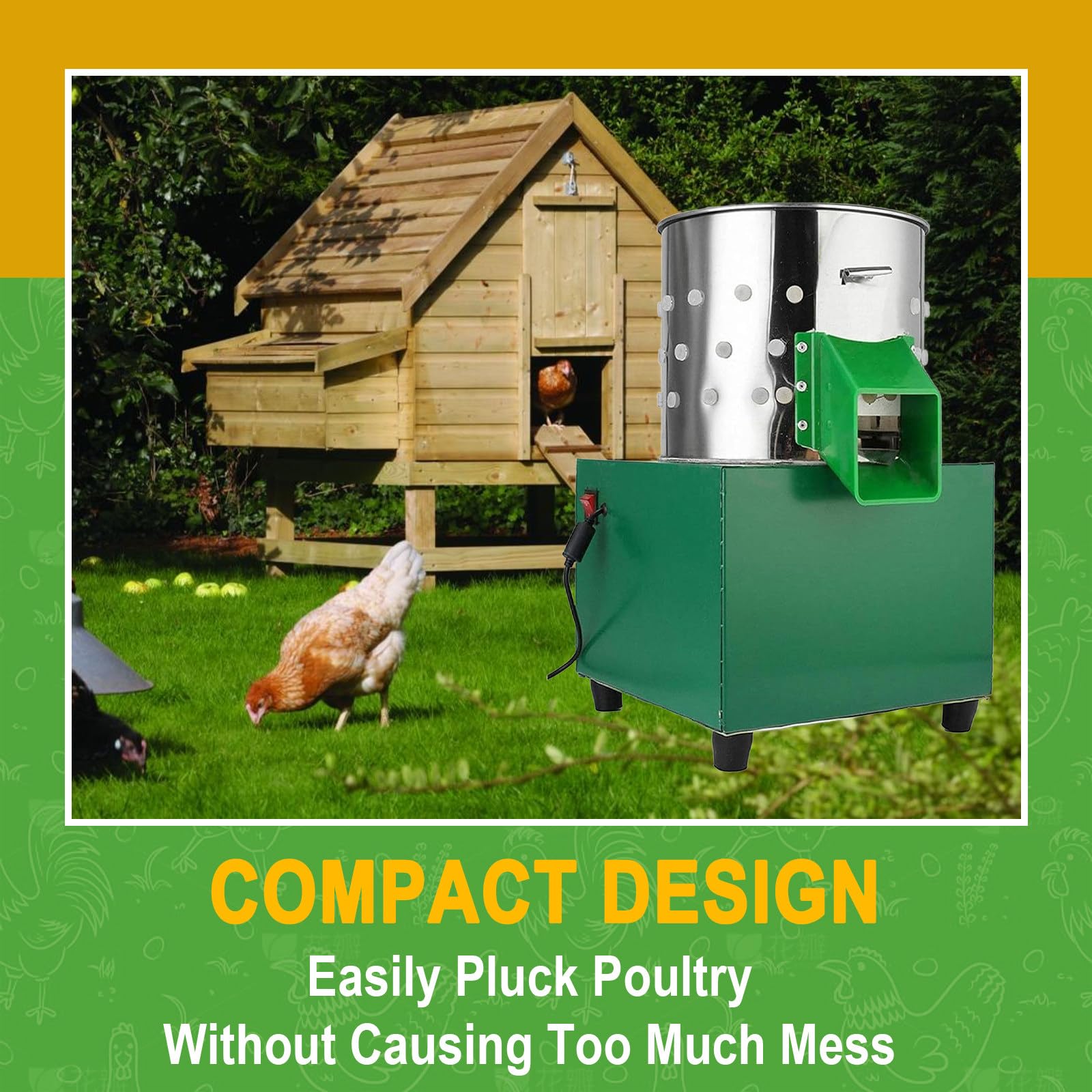 Desplumador de pollo resistente, removedor de plumas para aves de corral, pato, pavo y pájaro, máquina eficiente de desplumar plumas