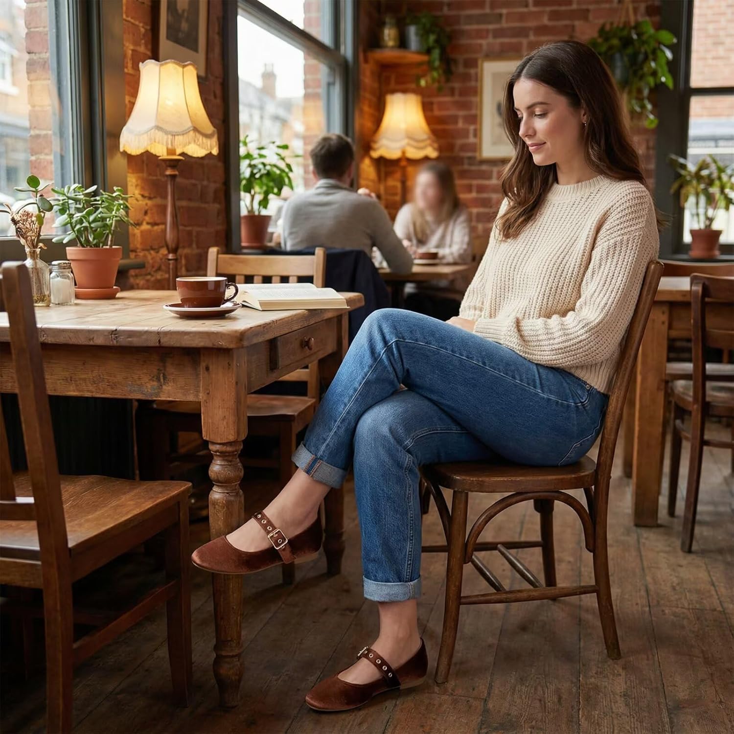 Mary Jane Shoes Women Ballet Flats with Strap Buckle Closed Toe MaryJanes Shoes Ballerina Flats for Women Dressy Comfortable - Image 3