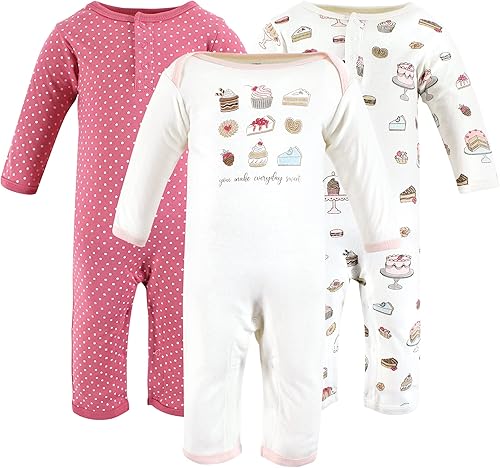 Hudson Baby Enterizos de algodón para niñas bebés