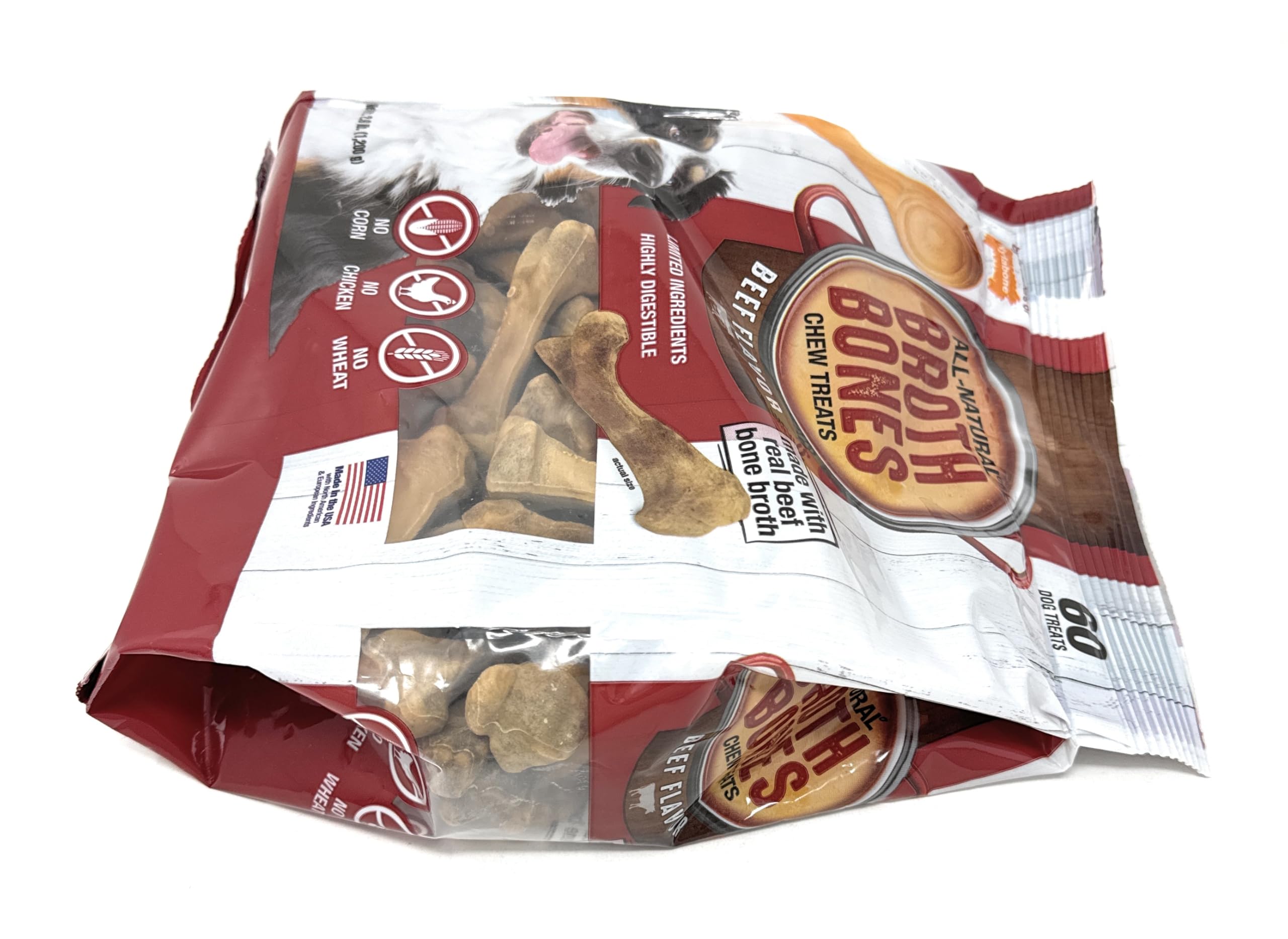 Nylabone Beef Broth Bones for Dogs, 60 Count, 2.6 Lbs thumbnail 5
