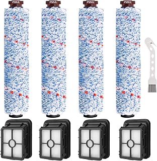8 Pack Replacement Parts Compatible with Bissell CrossWave 1785 2306 3888A Vacuum Cleaner 4 Pack Multi-Surface Brush Roll 1868 4 Pack Vacuum Filter 1866 Compare to Part 1608683 160-8683 1608684