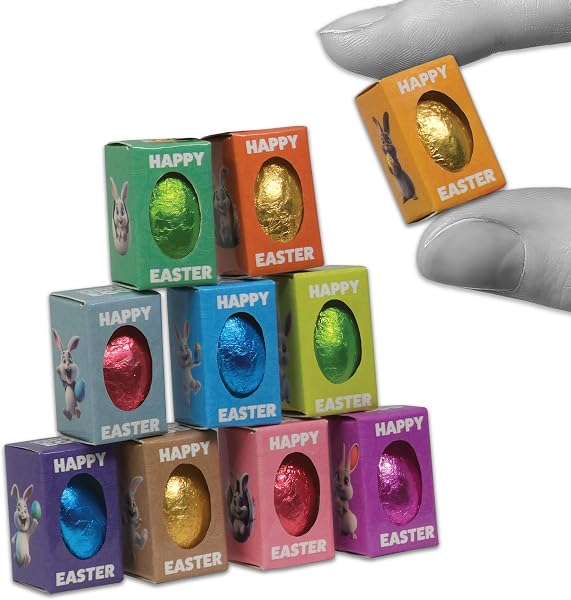 MINIATURE EASTER EGGS | 10 chocolate easter eggâs included | Probably one of the Worldâs Smallest Chocolate Eggs | fun, novelty, easter game prize, prank, egg hunt, for children, friends, family - 1