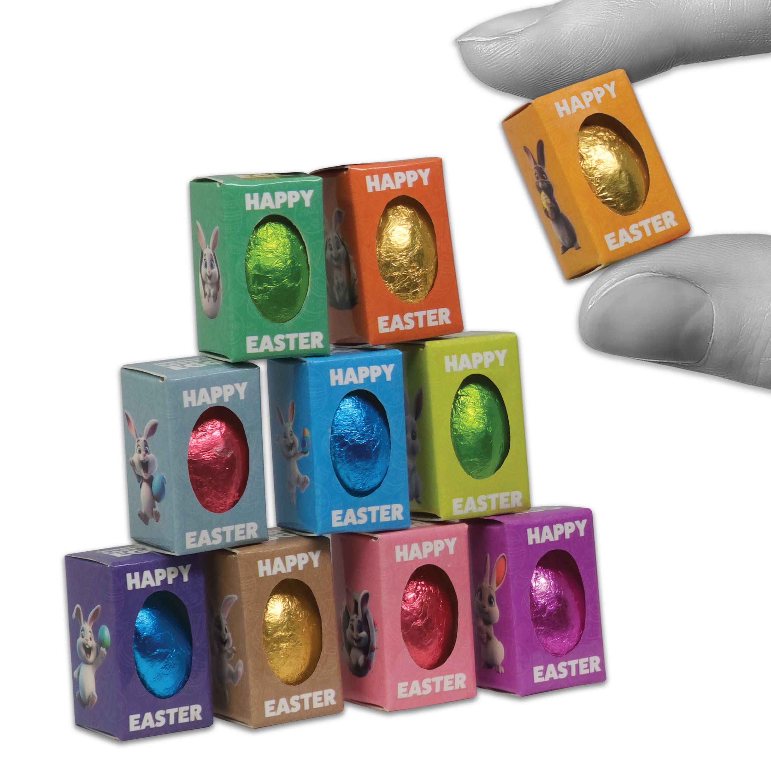 MINIATURE EASTER EGGS | 10 chocolate easter egg’s included | Probably one of the World’s Smallest Chocolate Eggs | fun, novelty, easter game prize, prank, egg hunt, for children, friends, family
