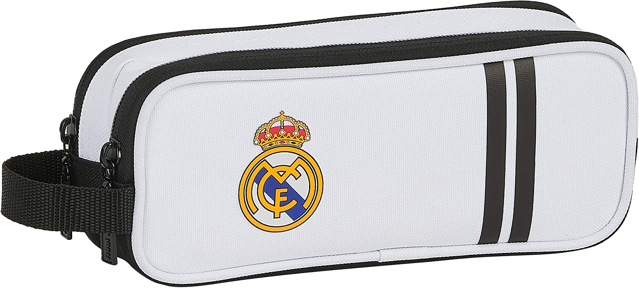 Real Madrid 1st Kit Shoulder Bag with Outer Pocket 20/21, Black White, 210x60x80 mm, Double Pencil case