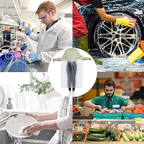 Miniatura 6 de Kvimvty Unisex 47 x 27.5 inches Heavy Duty Transparent PVC Waterproof Apron, Dishes Washing Kitchen Cooking, Clear