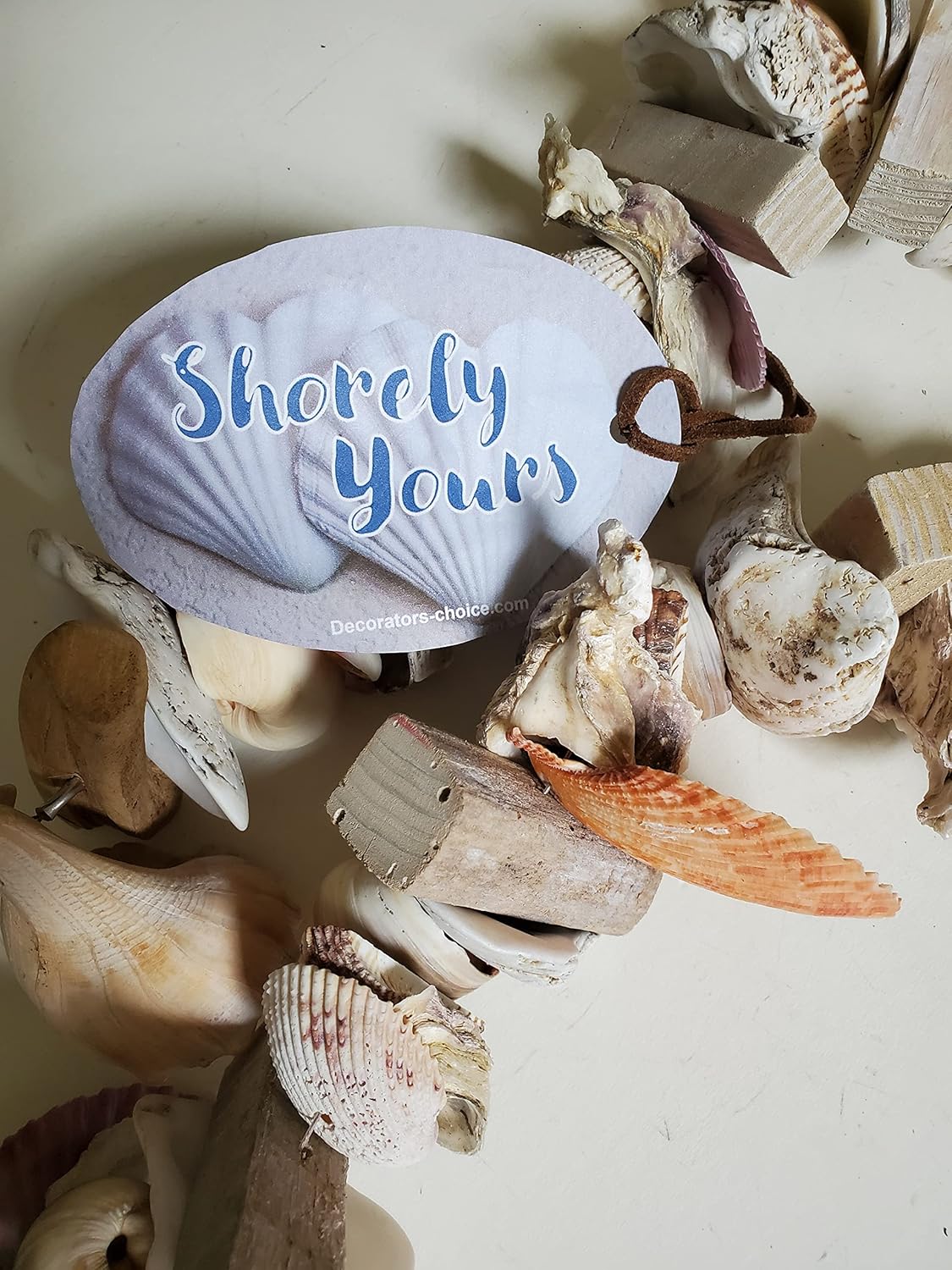 Natural Handcrafted Driftwood Seashell Garland, 66" Long, Nordic Garland