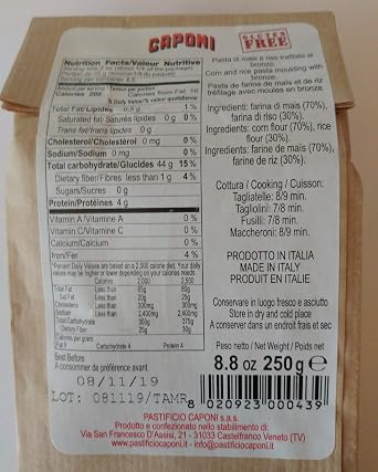 Caponi Gluten Free Tagliatelle Pasta - 8.8 ozs.