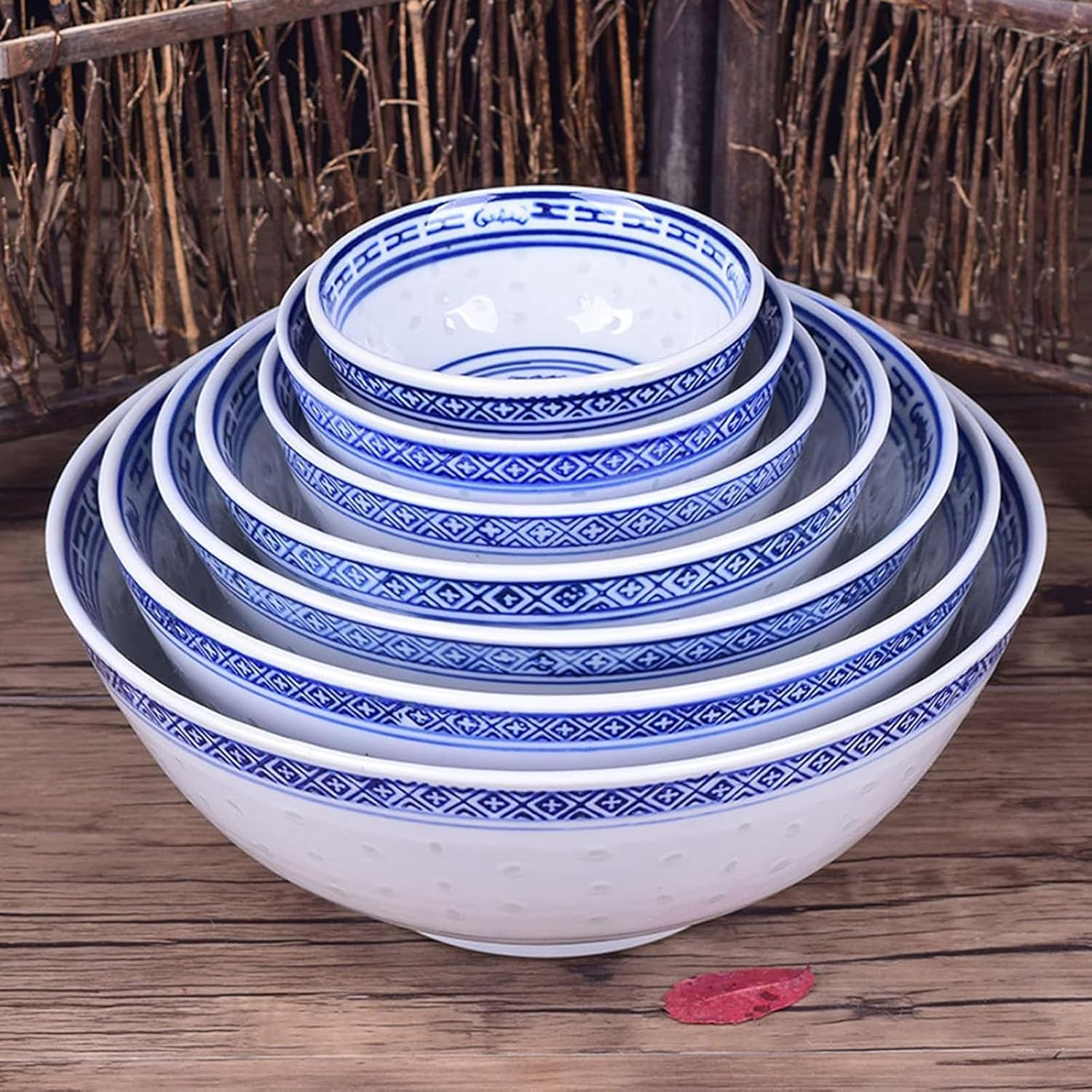 Keramik Ramen Schüssel Set, Blaue Und Weiße Porzellan Nudelschalen Für Suppe, Salat, Reis Und Asiatische Küche, Mikrowellen- Und Spülmaschinenfest, Chinesisches Drachendesign, 6in