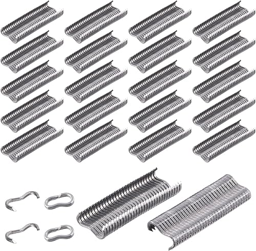 Swpeet 600 piezas de anillos de clavo de cerdo tipo M para tapicería profesional, clips M, anillos de cerdo, grapas M para fijación de vallas,