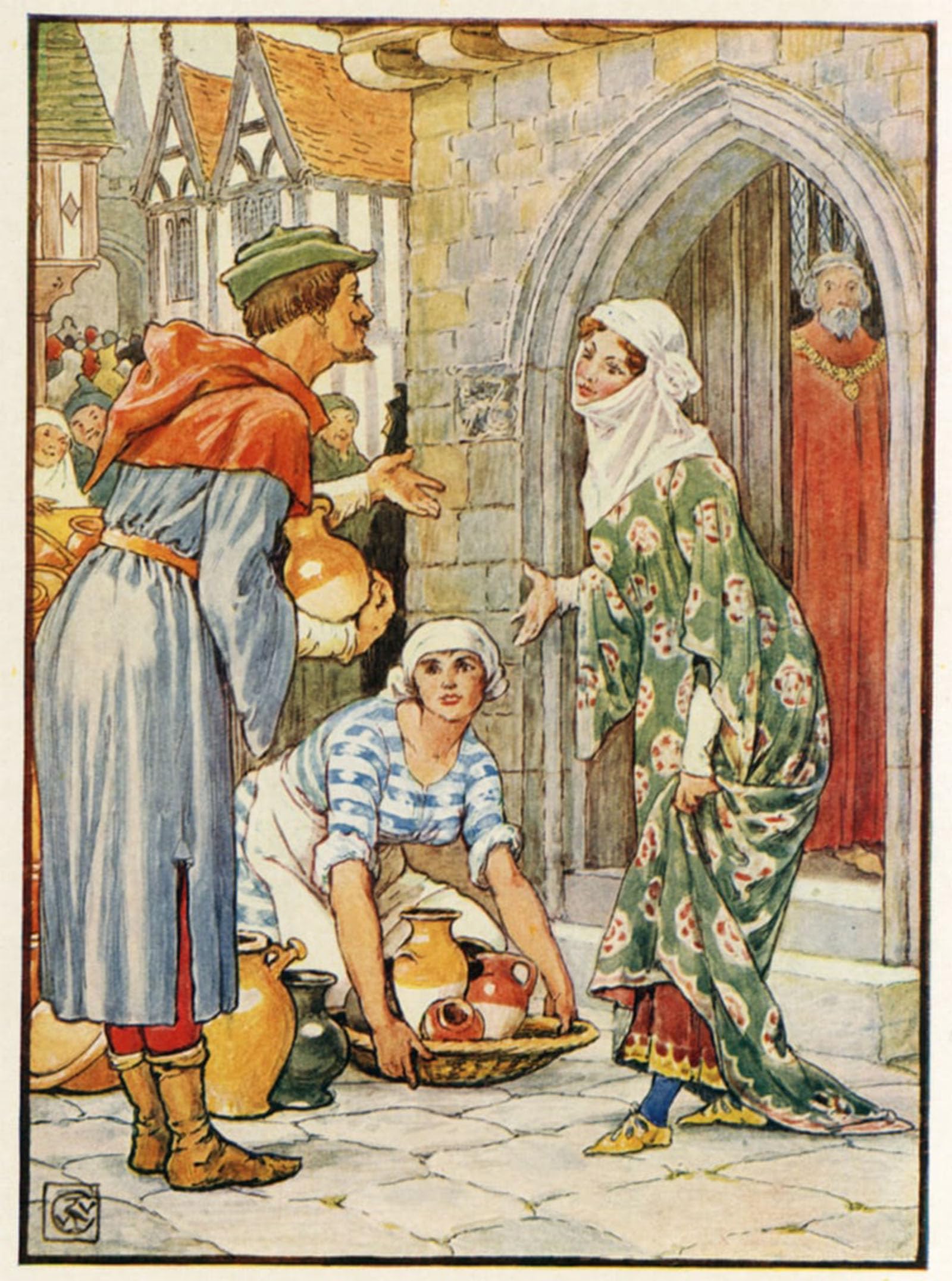 ARTXLXXBN Famous Painting Canvas Artwork Graffiti Print Robin Hood As the Potter by Walter Crane Portrait Canvas Image for Home Decor 60x90cm