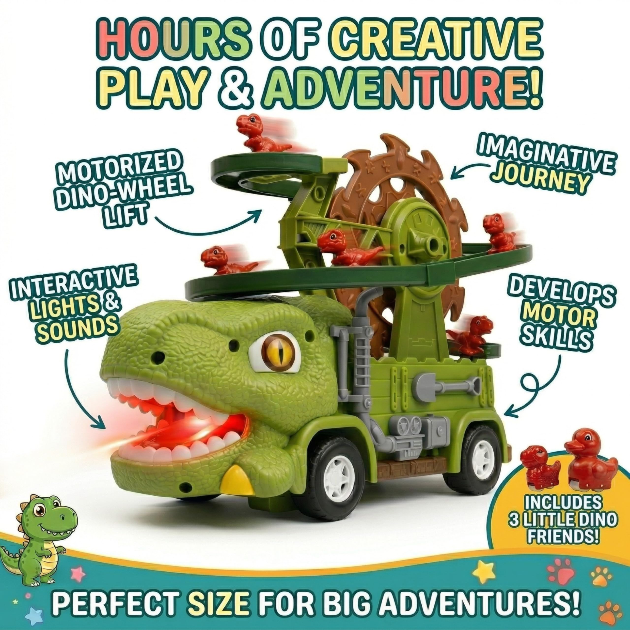 Dinosaur Truck Toy - 3-in-1 Dino Fun! -5 Dinosaur Truck Toy - 3-in-1 Dino Fun! -5