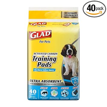 Glad for Pets Heavy Duty Ultra-Absorbent Activated Charcoal Puppy Pads with Leak-Proof Edges | Pee Pads for Dogs Perfect for Training Puppies