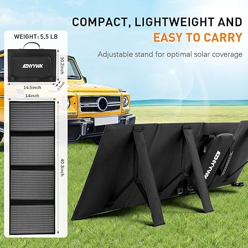 Miniatura 2 de Panel solar de 60 W y 18 V, cargador solar portátil plegable, impermeable IP65 y resistente al polvo, carga ultrarrápida con 2 salidas USB para