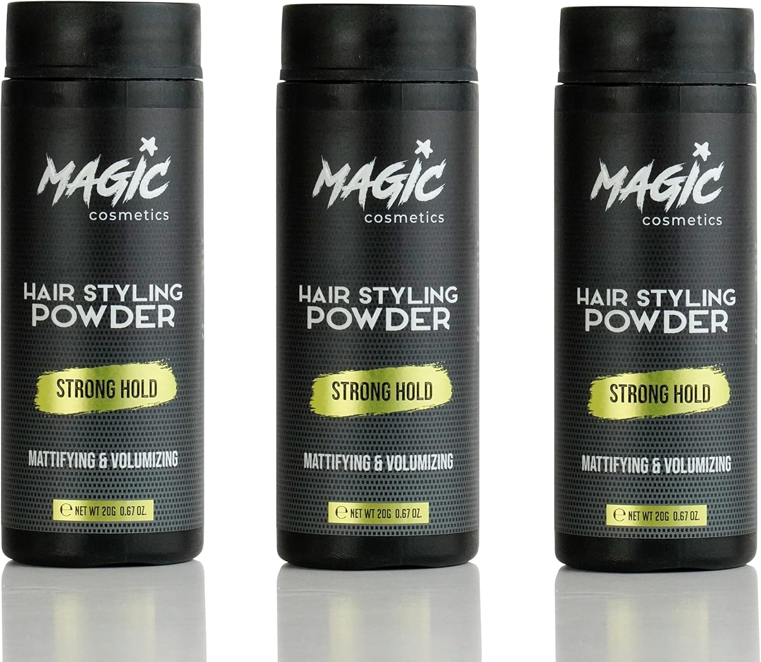 MAGIC COSMETICS Haarpoeder voor Heren | Uniseks Haarstylingpoeder | Matte look | Poederstyler tegen Zwaartekracht | Onzichtbare Textuur | Instant Volume en Wortelboost (3 Stuks)