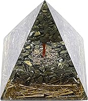 Vista 52 de Amazing Gemstone Organite Orgone Pyramid Extra Large 95MM - Orgone Energy Pyramid with Evil Eye, Hematite, Tiger Eye,Black Obsidian Crystals&Healing