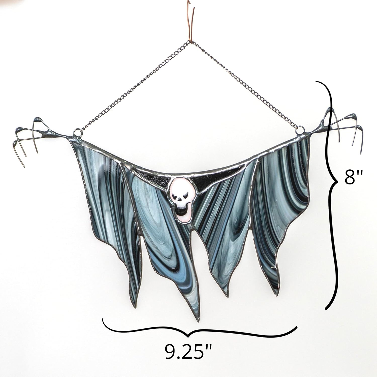 Spooky Grim Reaper Halloween Stained Glass Window Hangings Ornament Suncatcher Windows Doors Room Home Decoration Black Cat Halloween Decor Spooky Goth Decor Bat