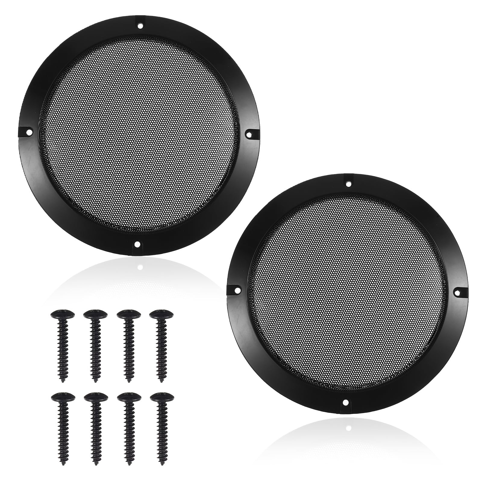 2 Pcs 6.5 Inch Metal Mesh Speaker Grill Covers Speaker Grill ABS Plastic Frame Subwoofer Protective Case with Mounting Screws for Car Home Audio