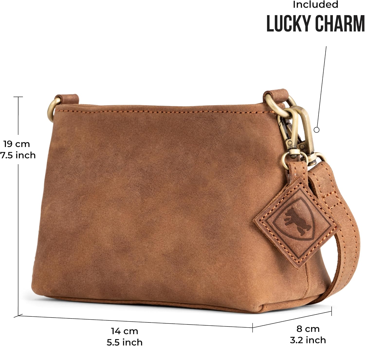 BERLINER BAGS Vintage Genuine Leather Shoulder Bag Marbella XS, Small Crossbody Purse for Women