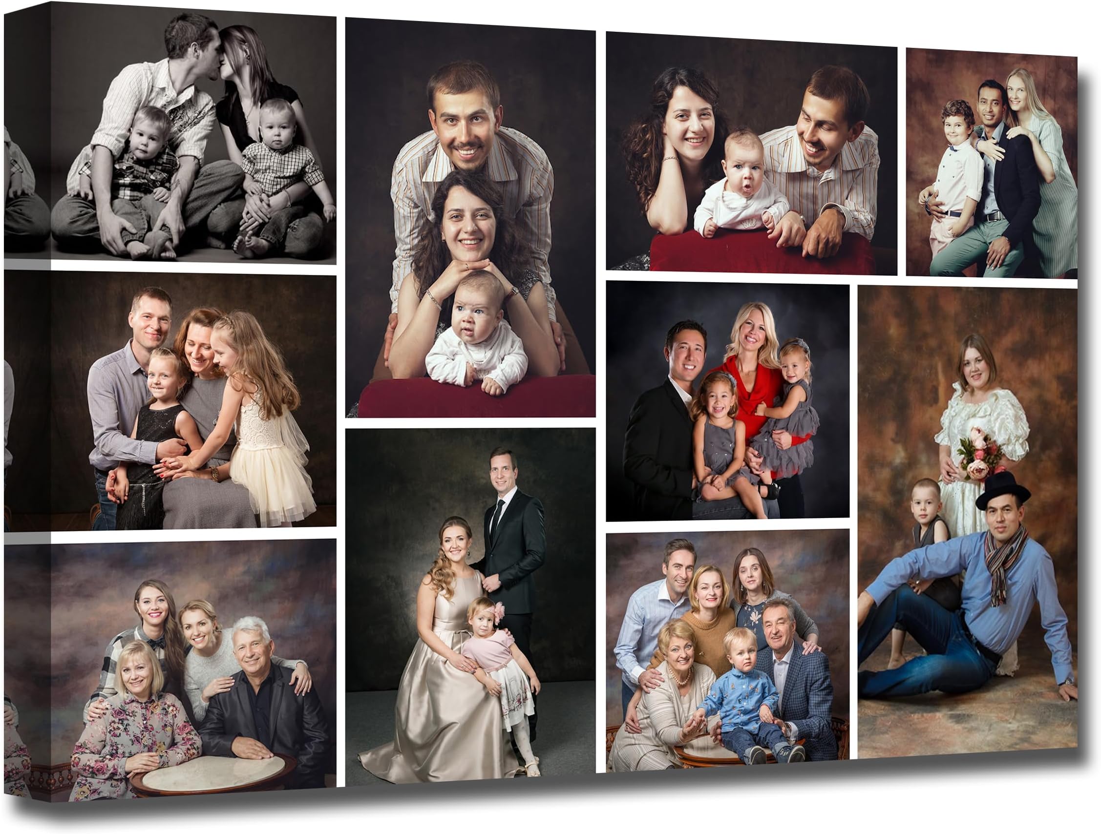 LZIMU Custom Multi Image Canvas Prints with Your Photos - Personalized Collage Picture Canvas Framed for Home Decor (Collage Photo-14, 8x12)