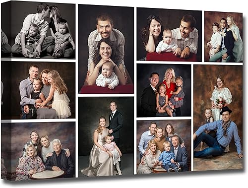 Lienzo de collage con tus fotos, collage personalizado de múltiples imágenes, lienzo de collage personalizado con marco para decoración del hogar