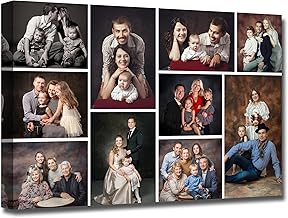 Collage Canvas Prints with Your Photos Custom Multi Image Collage Wall Art Personalized Collage Picture Canvas Framed For Home Decor (Collage Photo-14, 8"x12")