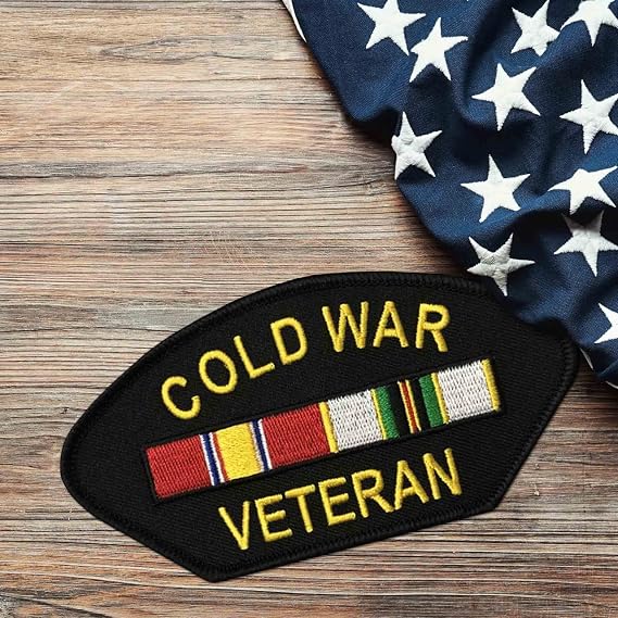 Cold War Veteran Patch with Ribbons Graphic Licensed Military Apparel Patriotic Products Gifts for Veterans Families and Retired