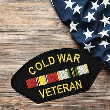 Cold War Veteran Patch with Ribbons Graphic Licensed Military Apparel Patriotic Products Gifts for Veterans Families and Retired