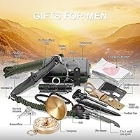 Vista 2 de Kit de supervivencia de emergencia, equipo de supervivencia profesional 22 en 1, herramientas de primeros auxilios para SOS, emergencia, táctica