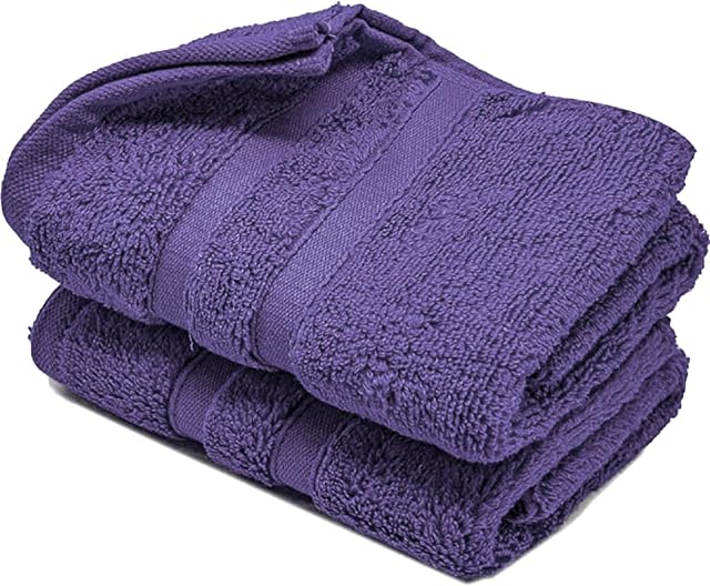 Hand Towels 600gsm ZERO TWIST Cotton Highly Absorbent & Quick Dry Luxury Hotel Quality Luxe Collection Fade Resistant 50x80cm (Plum Purple, Pack Of 2)