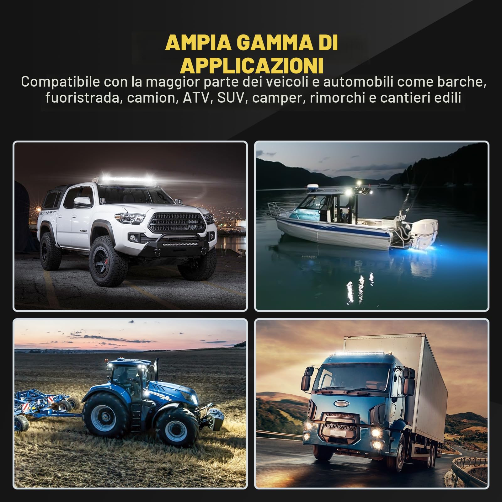 Willpower Barra LED Fuoristrada 33cm 60W Fila Unica Fari Led Trattore 12V 24V Inondazione Faretto Fendinebbia Luce Impermeabile Faro da Lavoro Luci Led per Auto Camion Barca 4X4 SUV ATV UTV