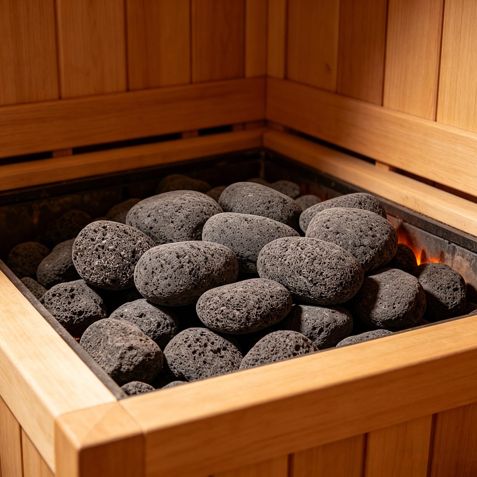 TOYANDONA Piedras Volcánicas para Sauna de Vapor Comercial y SPA Doméstico, Mejoran la Radiación de Calor y Aseguran una Circulación de Calor Uniforme, Peso 1.9kg