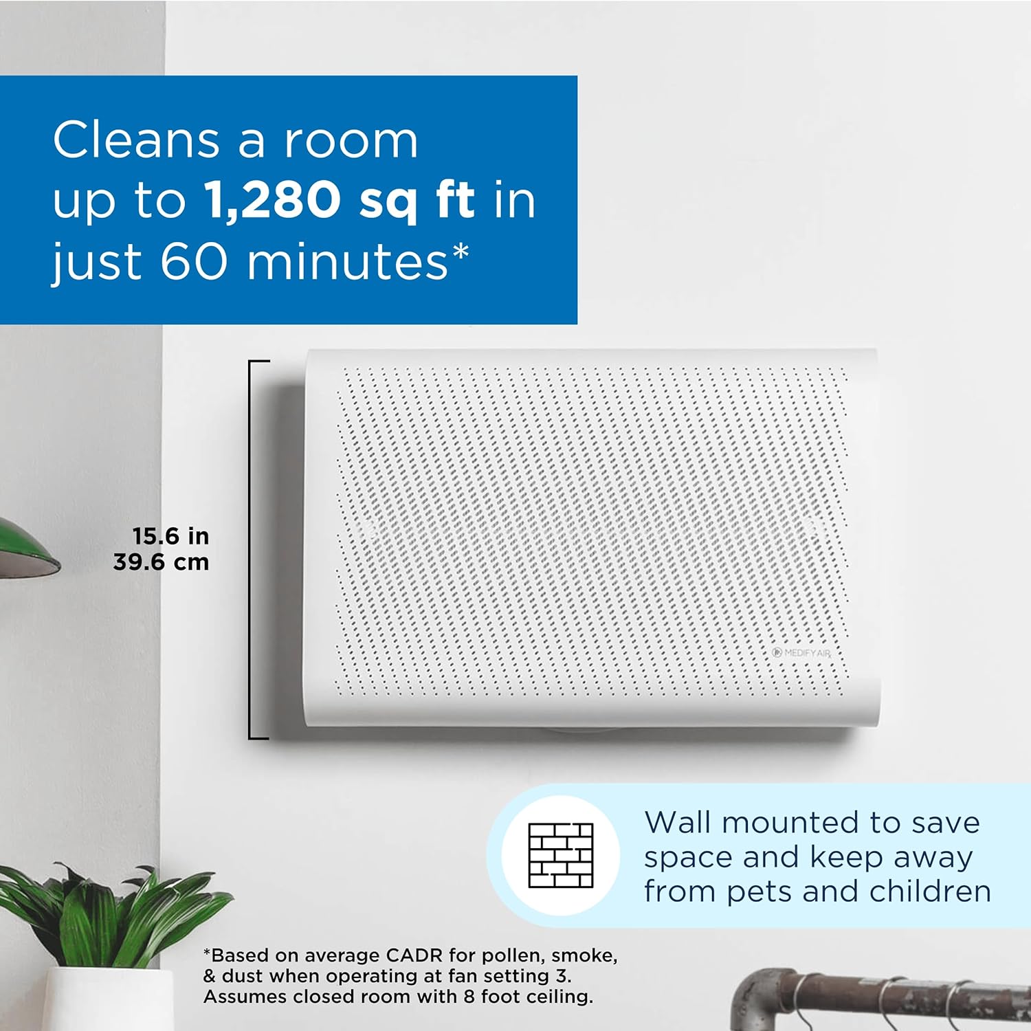 Medify MA-35 Air Purifier with True HEPA H13 Filter | 1,280 ft² Coverage in 1hr for Allergens, Smoke, Wildfires, Odors, Pollen, Pet Dander | Quiet 99.9% Removal to 0.1 Microns | White, 1-Pack