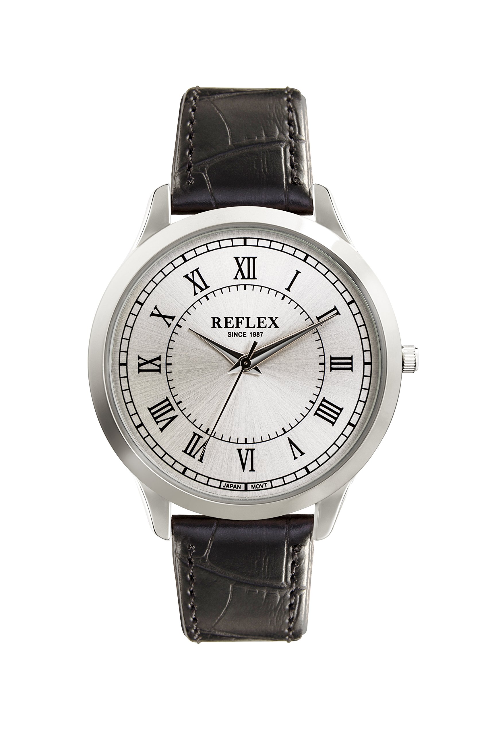 Reflex Mens Analogue Classic Quartz Watch with PU Strap REF0019