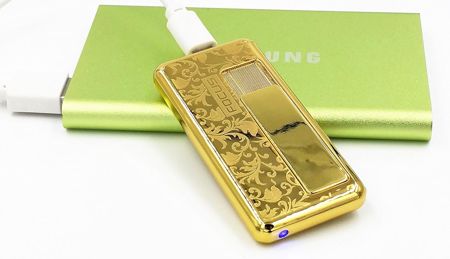 NEW FOCUS USB Lighter lighter with resistance - Rechargeable Flameless Cigarette Lighter - Luxor Gold