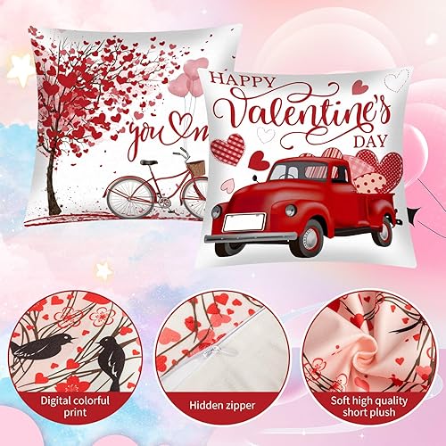 Miniatura 3 de Tatuo 8 fundas de almohada de San Valentín, fundas de almohada de corazón de 18 x 18 pulgadas, fundas de cojín decorativas, regalo de San Valentín