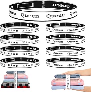 8Pcs Bed Sheet Organizer Bands Sheets Labels for Elastic Bedding Linen Closet Storage Foldable Sheet Set Organizer Sheet Keeper Band King Queen