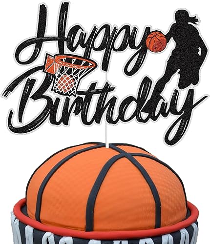 Decoración de pastel de baloncesto de feliz cumpleaños para niñas, jugadores de baloncesto, decoración de tartas, suministros para fiestas temáticas Decoración de pastel de baloncesto de feliz cumpleaños para niñas, jugadores de baloncesto, decoración de tartas, suministros para fiestas temáticas