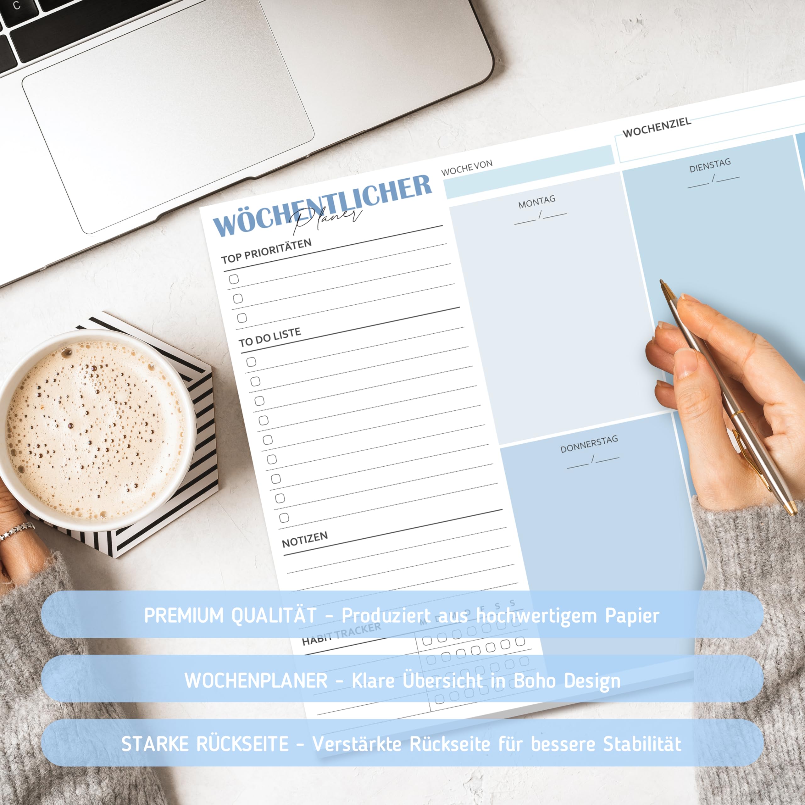 BIROYAL Weekly Planner Pad A4 without Fixed Date (50 Pages), Desk Pad with ToDo List - Image 4