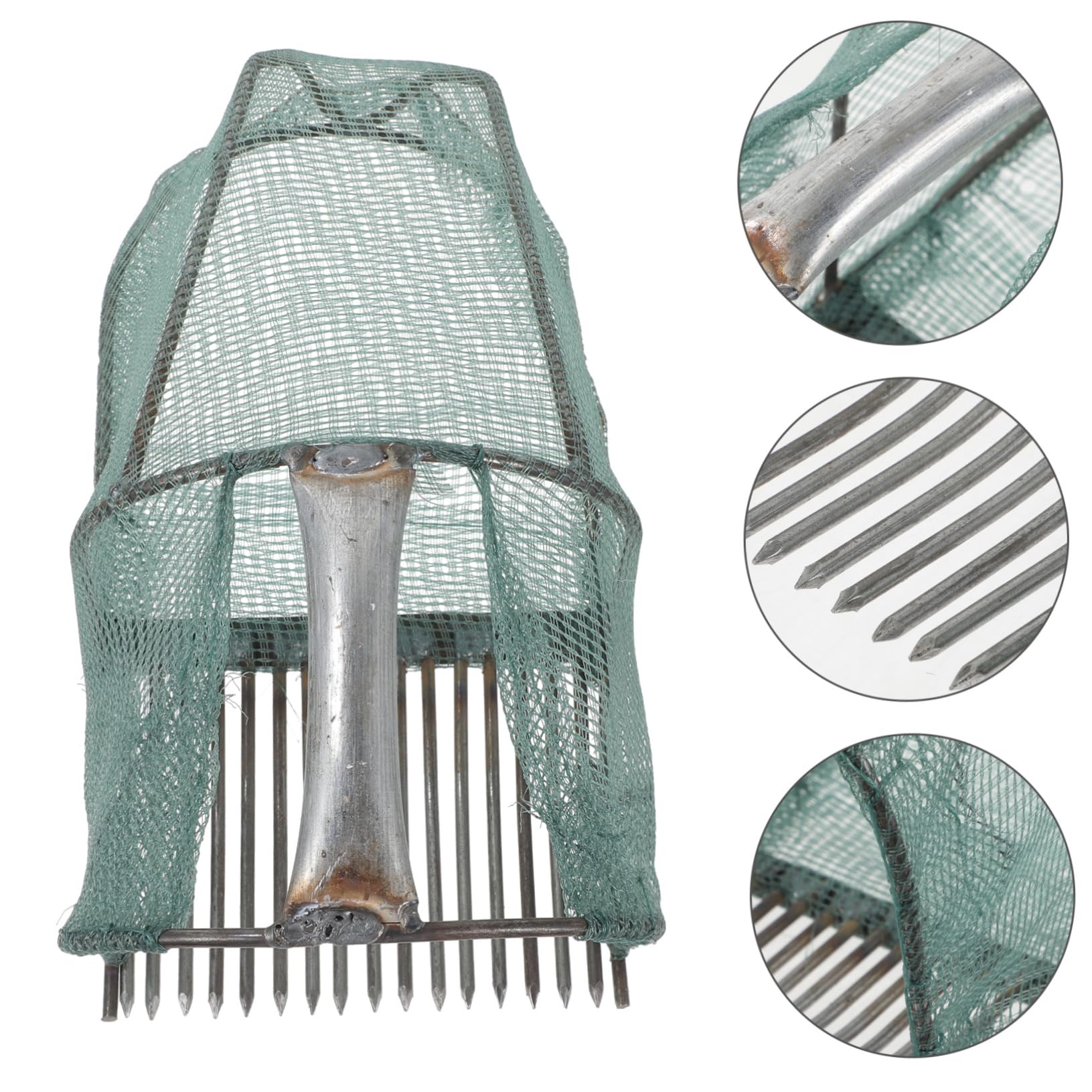 TOYANDONA Cueilleur de Myrtilles Vert Léger avec 16 Dents en Acier Inoxydable et Panier Pliable Cueillette Facile des Fruits Le Jardin