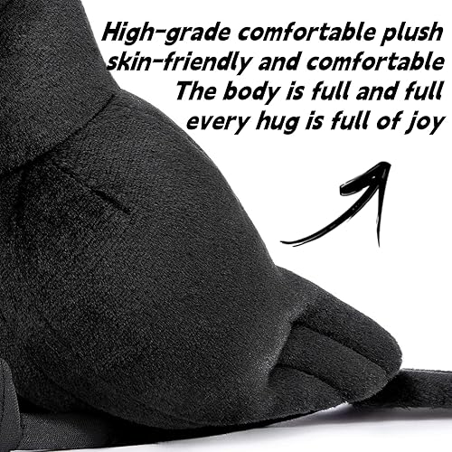 Miniatura 4 de FRANKIEZHOU Animal de peluche realista de cuervos negro de 118 pulgadas juguete de peluche realista de cuervos peluche con peso de cuervo juguetes