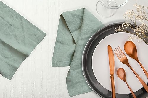 Miniatura 3 de Servilletas europeas de lino suave, 100 % lino puro, 18 x 18 pulgadas, juego de 4 servilletas prelavadas de alta calidad para Acción de Gracias,