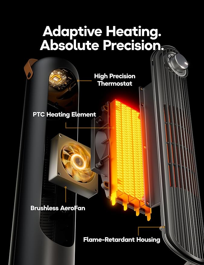 Calefactor Eléctrico Portátil Cerámico PTC 1500W con Oscilación y Protección miniatura 8